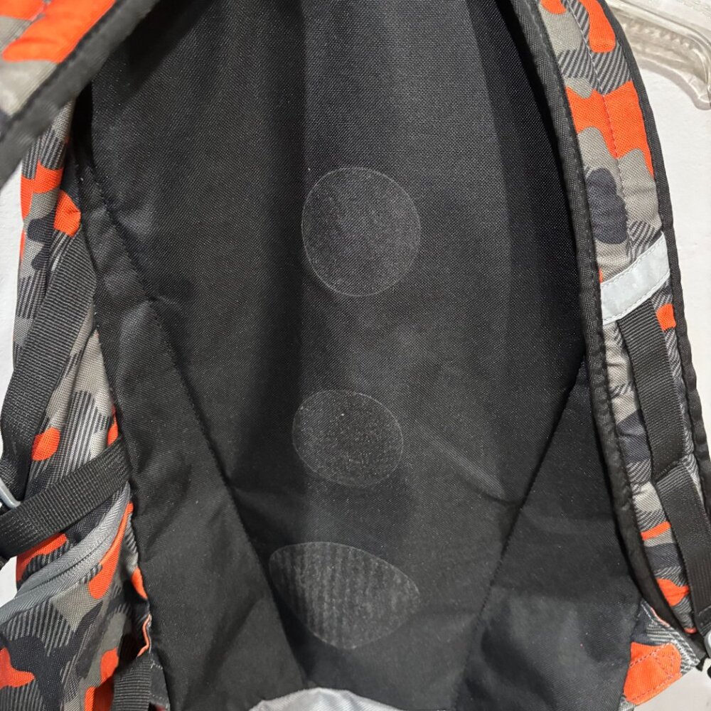 Accessories: Lands End Camouflage Backpack - Orange/Gray/Black - Picture 12 of 13